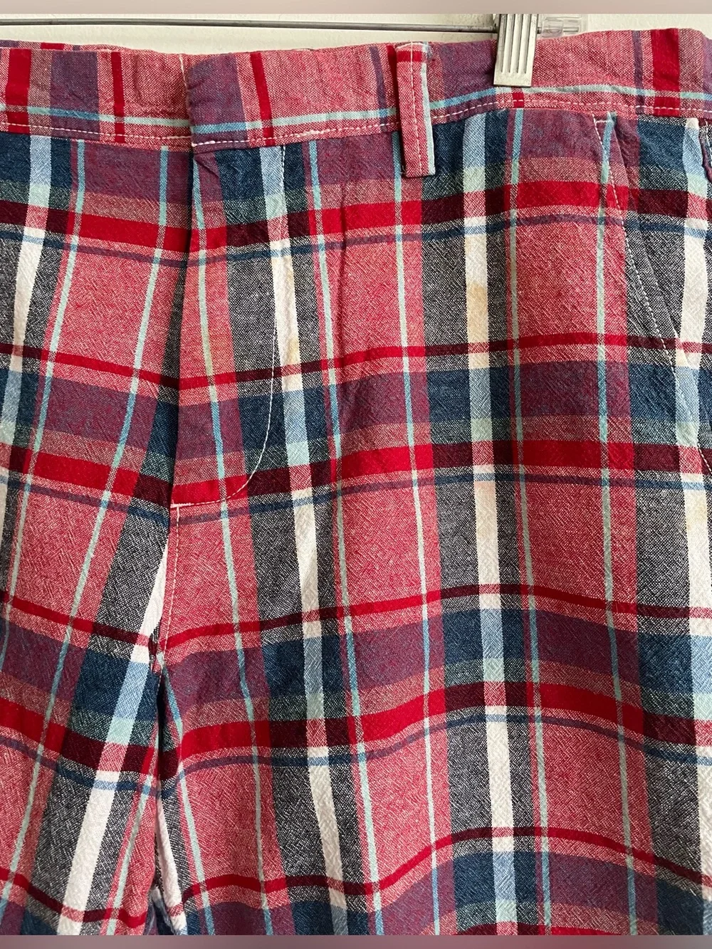 🍎 J. Crew Red Plaid Flat Front Shorts 🍎